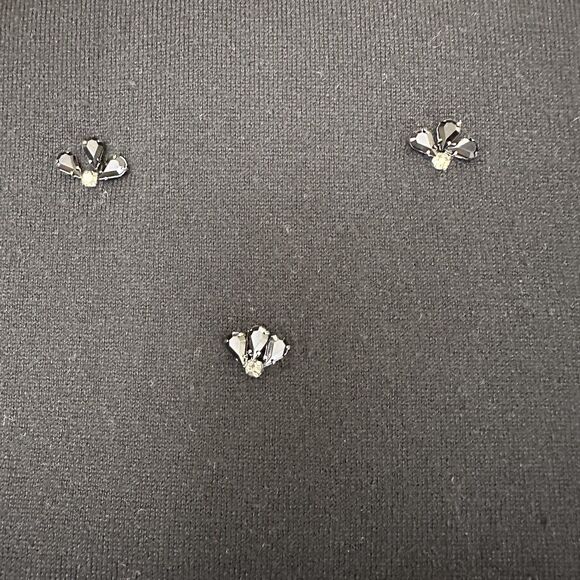 P.A.R.O.S.H. Women Black Rhinestone Front Short Sleeve Cotton Sweater Sz M Italy - Picture 10 of 10